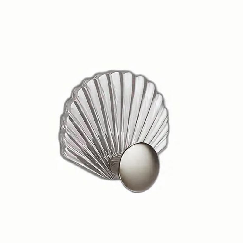 طقم هوك شفاف 3 قطع علي شكل صدفة بلزق دبل فيس لتعليق الاكسسورات والملابس