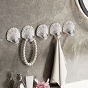 طقم هوك شفاف 3 قطع علي شكل صدفة بلزق دبل فيس لتعليق الاكسسورات والملابس