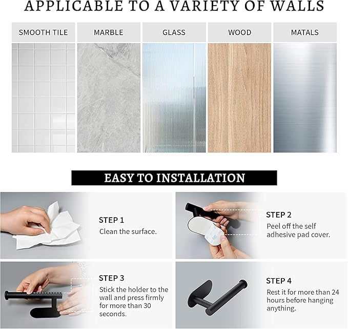 حامل معدني ذاتي اللصق لمناديل وفوط الحمام