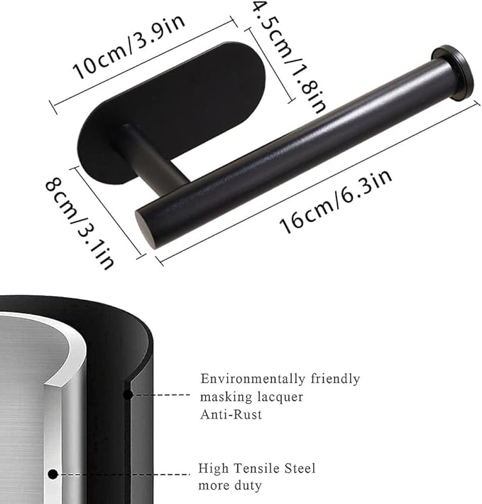 حامل معدني ذاتي اللصق لمناديل وفوط الحمام