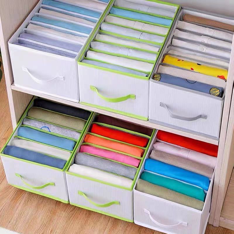 منظم وحامل ملابس قابل للطي 9 مقسم خانات