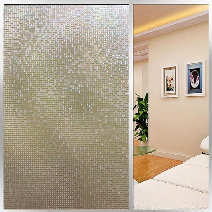 رول ستيكر لاصق لتزيين الزجاج وحماية الخصوصية عاكس للالوان 45 *200 سم