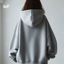 Natural Heart هودي اوفر سايز قطن للنساء باللون الرمادي