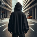 Tiger هودي اوفر سايز قطن للرجال باللون الاسود