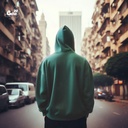 هودي "القاهرة" اوفر سايز قطن للرجال باللون الاخضر