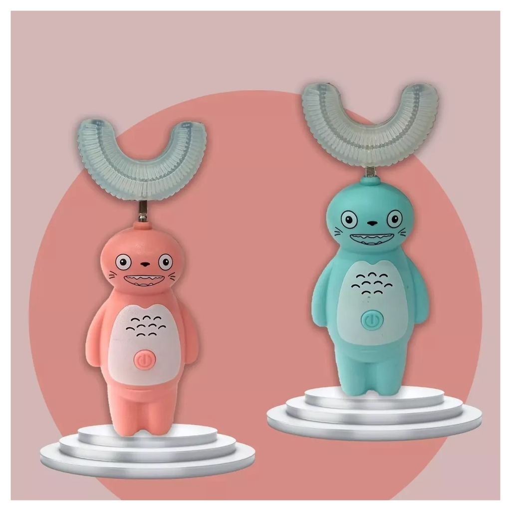 U فرشة أسنان كهربائية للأطفال بتصميم كرتوني على شكل حرف