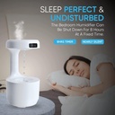 فواحة ومرطب مضيئة بشاشة ليد لعرض الوقت - تعمل بالشحن