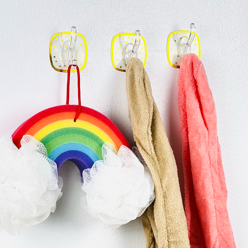 طقم هوك بلاستيك مزين بنجوم جولد للملابس والاكسسوارات9  قطع