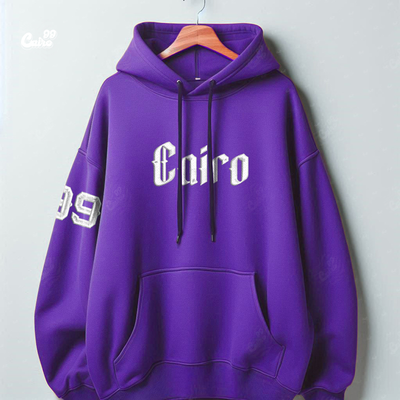 Cairo هودي اوفر سايز قطن للنساء باللون الموف