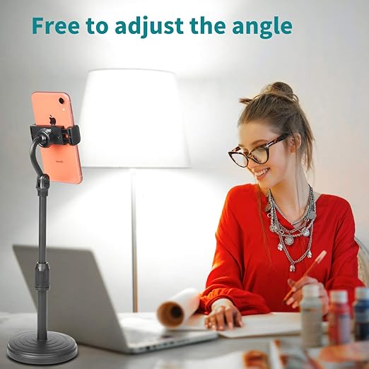 حامل موبايل دوار 360 درجة للمكتب بارتفاع قابل للتعديل لجميع انواع الهواتف