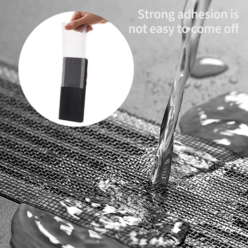 شريط شبكي لمنع انسداد البلاعات والبانيو والاحواض ذاتي اللصق وقابل للقص حسب الحاجه