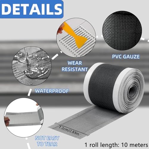 شريط شبكي لاصق قابل للقص لمنع انسداد البلاعات والبانيو - مقاس 2.5 متر