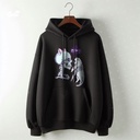 Skelton Romance هودي اوفر سايز قطن للنساء باللون الأسود