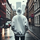 Chill Skeleton هودي اوفر سايز قطن للرجال باللون الأبيض