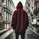 Self Discovery هودي اوفر سايز قطن للرجال باللون النبيتي