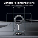 حامل موبايل مغناطيسي معدني قابل للطي والدوران 360 درجة لتابلوه السيارة