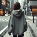 Living the Dream هودي اوفر سايز قطن باللون الرمادي