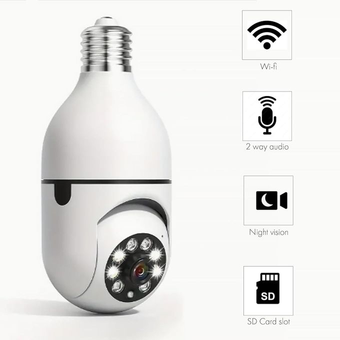 كاميرا مراقبة لاسلكية برؤية 360 درجة مع مخرج صوت ثنائي الاتجاه