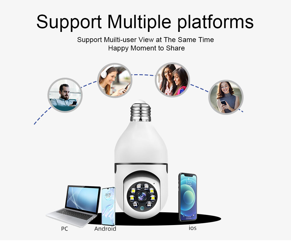 كاميرا مراقبة لاسلكية برؤية 360 درجة مع مخرج صوت ثنائي الاتجاه