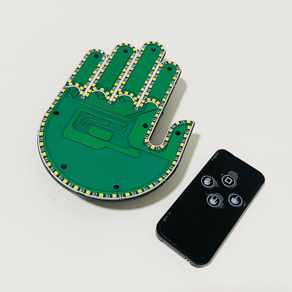 اشارة ليد ملونة شكل كف ب 3 اوضاع مختلفة مع ريموت للتحكم عن بعد لتزين السيارة