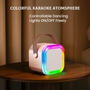 مكبر صوت ميني مزود بميكروفون مع ليد مضئ بالوان مختلفة