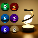 اباجورة مكتب سينسور شكل قمر دوار مع شحن لاسلكي للهاتف