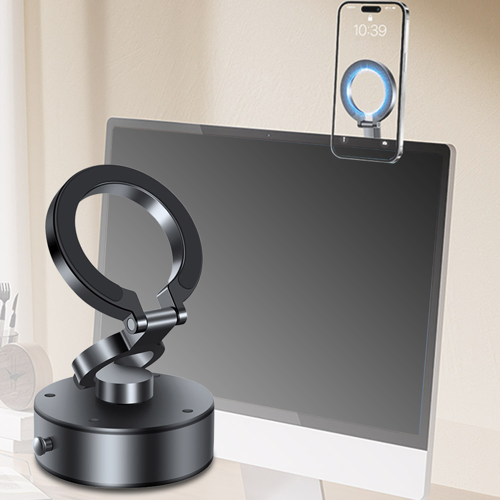 حامل موبايل مغناطيسي معدني بقوة شفط عالية للسيارات والاسطح الملساء - قابل للطي