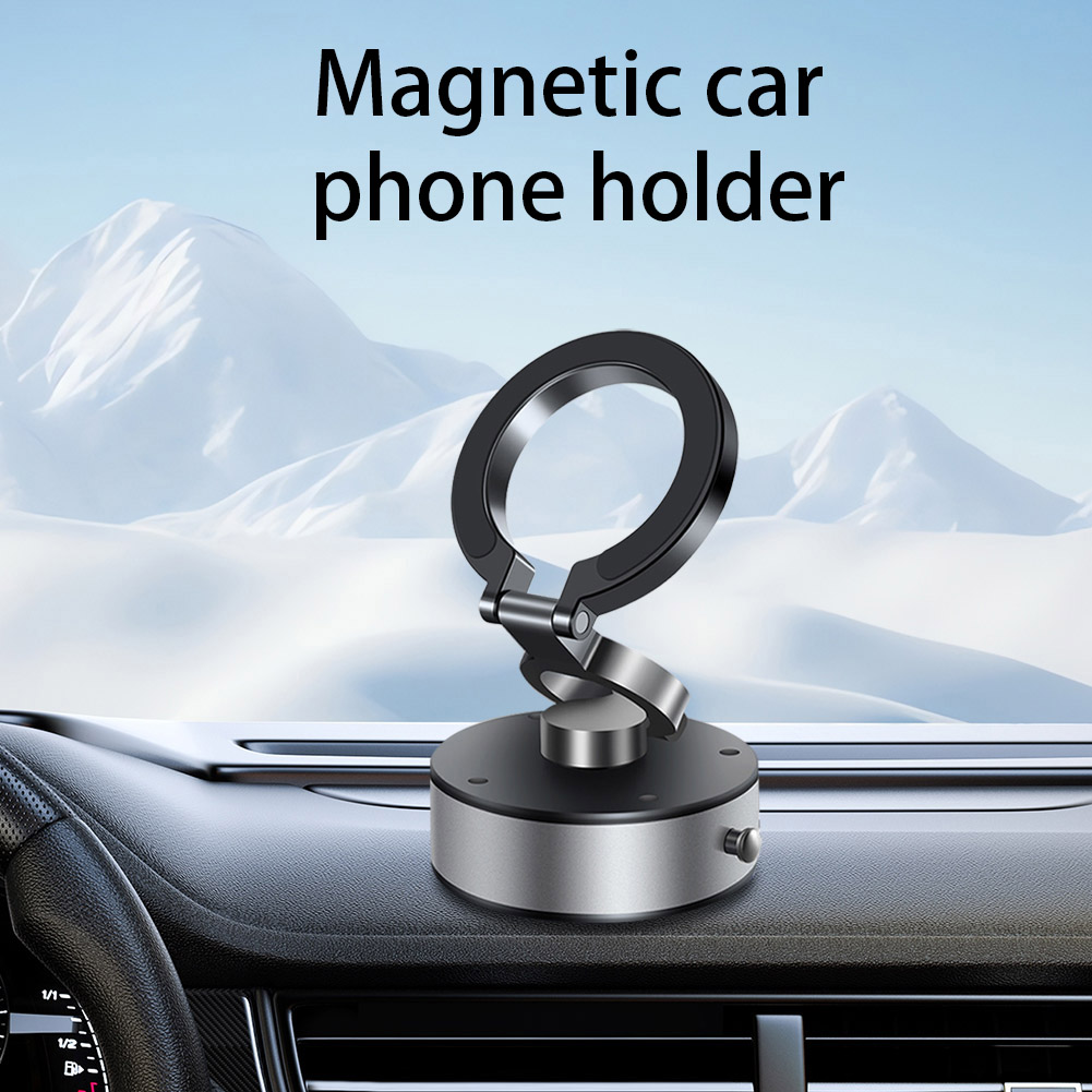 حامل موبايل مغناطيسي معدني بقوة شفط عالية للسيارات والاسطح الملساء - قابل للطي