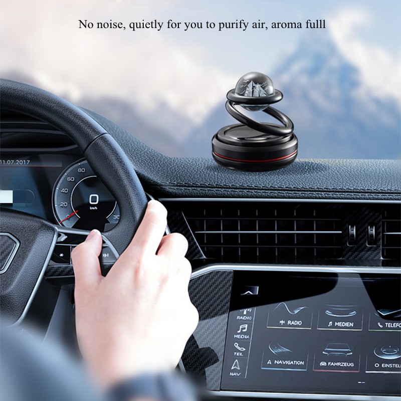 تعمل بالطاقة الشمسية فواحة لتابلوه السيارة على شكل كرة بلورية مزدوجة الحلقات