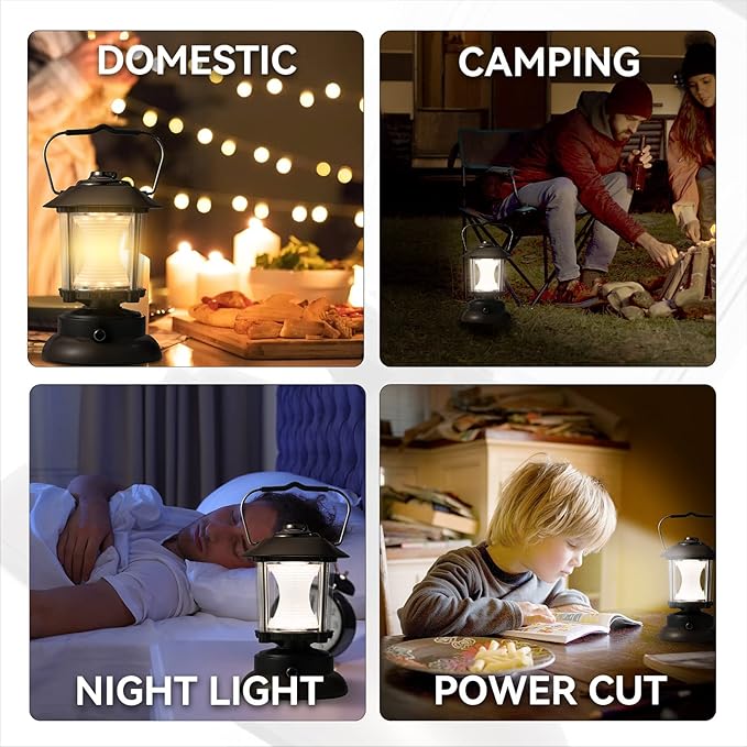 كشاف شكل فانوس محمول ب 3 درجات إضاءة مختلفة بيو اس بي للشحن