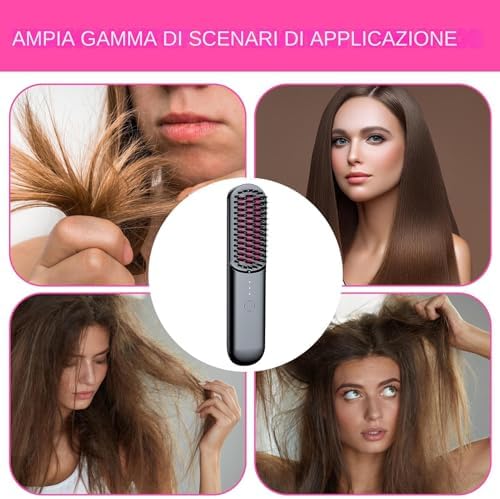 فرشة فرد الشعر لاسلكية ب 3 مستويات حراراة مختلفة بيو اس بي للشحن