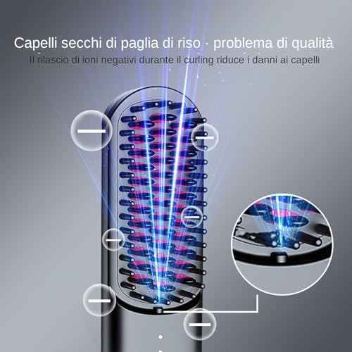 فرشة فرد الشعر لاسلكية ب 3 مستويات حراراة مختلفة بيو اس بي للشحن
