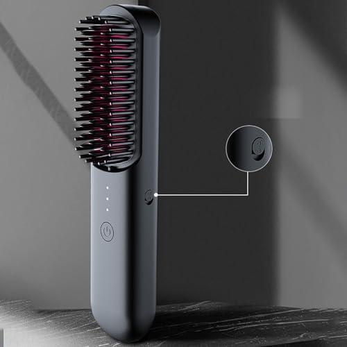 فرشة فرد الشعر لاسلكية ب 3 مستويات حراراة مختلفة بيو اس بي للشحن