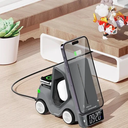 شاحن لاسلكي 5 *1 مع منبة وساعة  _ بقوة 15 واط