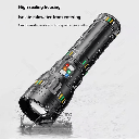 كشاف ليد يدوي للرؤية الليلية قابل التعديل بخاصية الزوم قابل لاعادة الشحن بيو اس بي