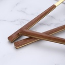 طقم معالق وشوك وسكاكين ستاليس ستيل جولد بيد خشب - 24 قطعة