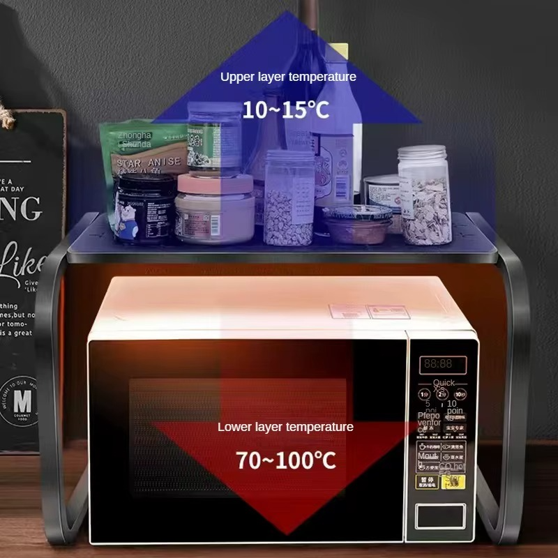 استاند علوي للميكرويف من المعدن لتنظيم وترتيب مستلزمات المطبخ