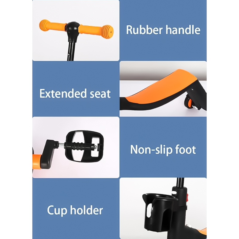 سكوتر أطفال وعجلة  2 في 1  ب ثلاثة عجلات قابلة للتعديل