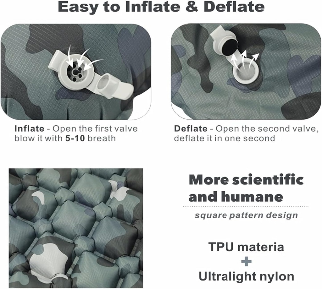 مرتبة هوائية محمولة قابلة للطي للرحلات والتخييم 2 متر
