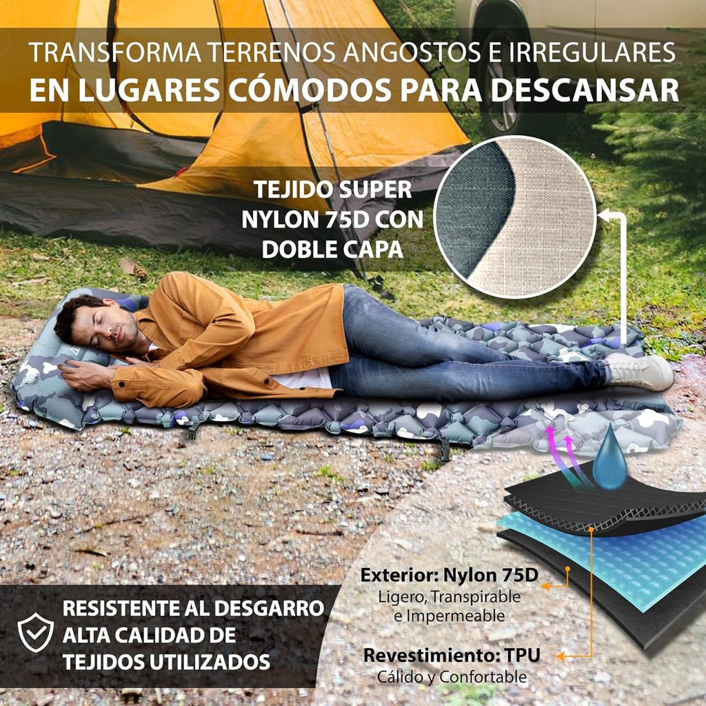 مرتبة هوائية محمولة قابلة للطي للرحلات والتخييم 2 متر