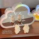 اباجورة ليلية شكل سحابة  2*1 مع مراية مزينة من الداخل بزهرة التيوليب