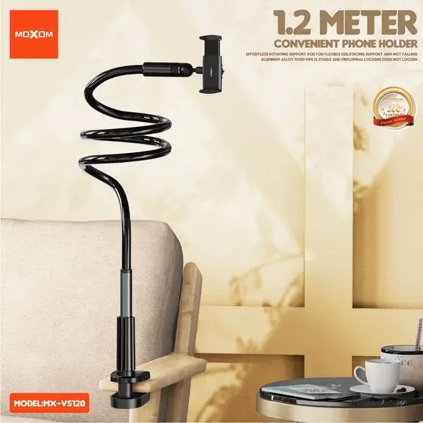 استاند وحامل للموبايل بذراع حلزوني مرن قابل للتعديل 360 درجة