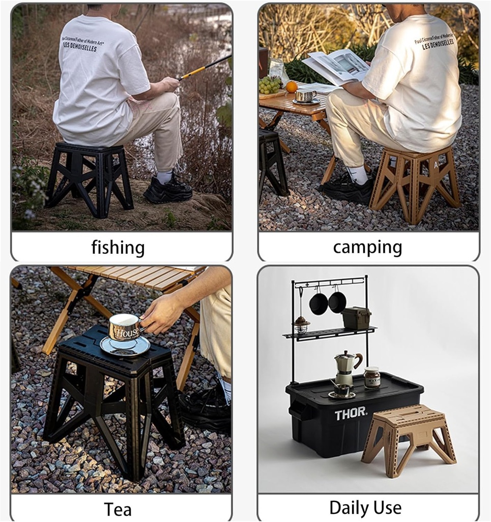 كرسي جلوس بلاستيك محمول قابل للطي للسفر والرحلات