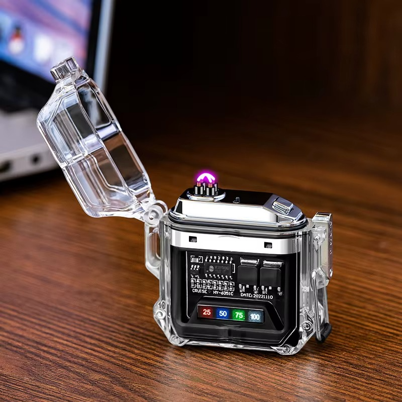 ولاعة بلازما كهربائية بدون لهب بكشاف ب 3 درجات إضاءة مختلفة مقاومة للماء قابلة لاعادة الشحن بمنفذ يو اس بي