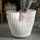 باسكت غسيل من البلاستيك المضلع  المرن بيد لسهولة الحمل