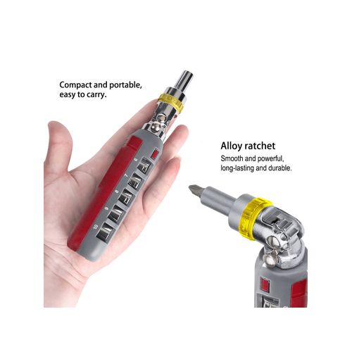مفك براغي مغناطيسية 12 في 1 برأس قابلة للدوران بزوايا 180 درجة