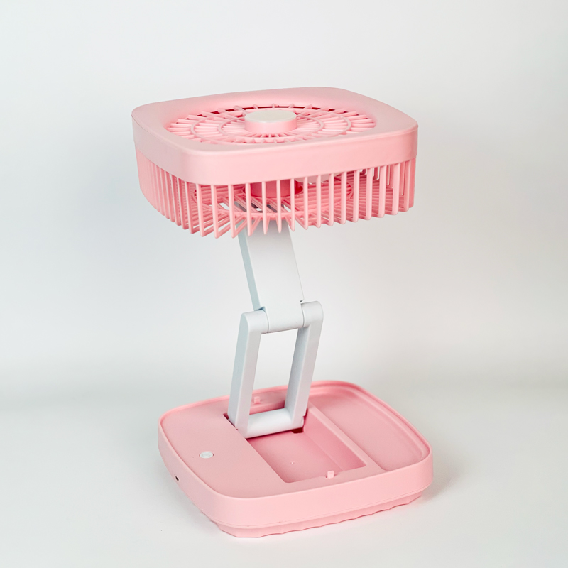 - تعمل بالشحن مروحة مكتب قابلة للطي مع اضاءة ليد و3 سرعات تهوية