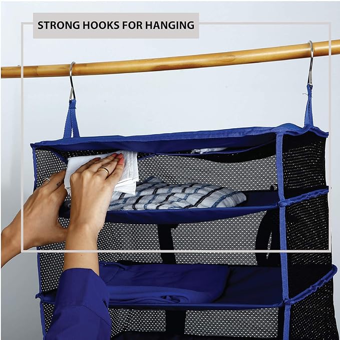منظم دولاب 4 دور لترتيب الملابس مزود ب2 هوك لسهولة التعليق