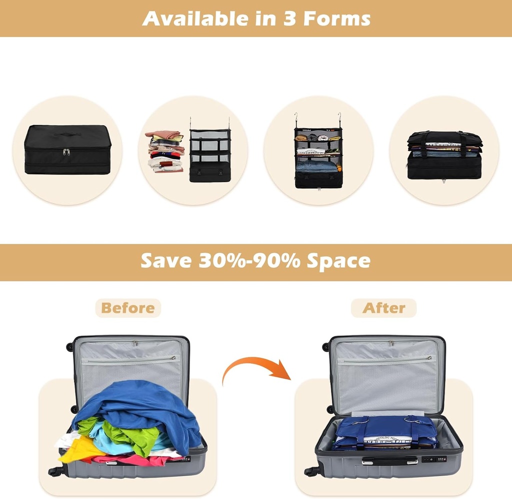 منظم دولاب 4 دور لترتيب الملابس مزود ب2 هوك لسهولة التعليق