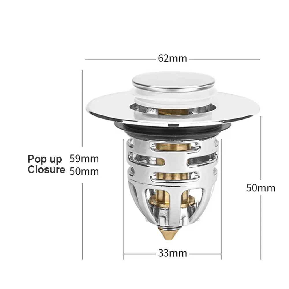 سدادة ومصفاة لأحواض المطبخ والحمام والبانيو